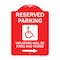 Signmission Reserved Parking Violators Fined & Towed Right Arrow, Red & White Alum, 18" x 24", RW-1824-22997 A-DES-RW-1824-22997 - alternate 1